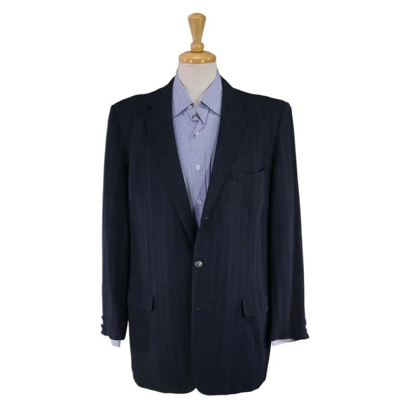 The Higbee Co Cleveland by Palm Beach DeLuxe Vintage 50's Blue Plaid Blazer 42L